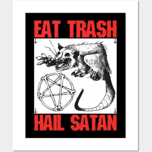 Black Metal Eat Trash Hail Satan Occult Aesthetic Pentagram Posters and Art
